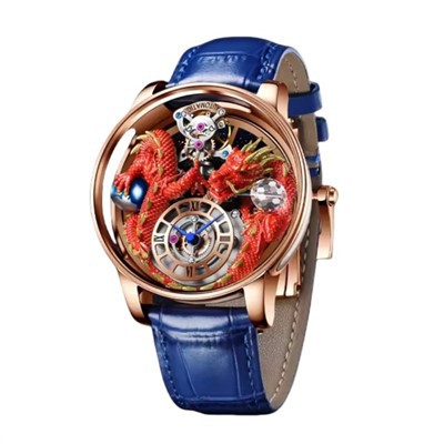 Ný Quartz Watch Factory armbandsúr Bling Crystal Rhinestone Watch Business Vatnsheldur Safírgler Dragon Hollowed Ou úr Karlar úlnliður